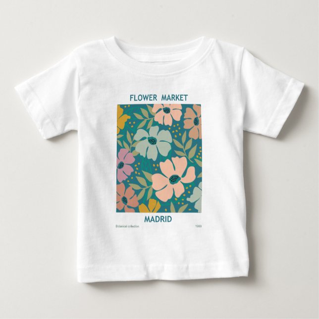Blumen Market Madrid Print Baby T-shirt (Vorderseite)