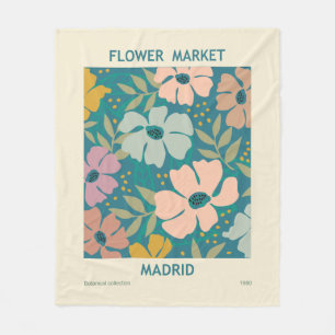 Blumen Market Madrid Print Fleecedecke