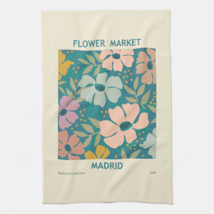 Blumen Market Madrid Print Geschirrtuch