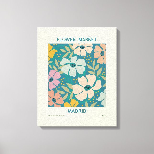 Blumen Market Madrid Print Leinwanddruck (Vorderseite)