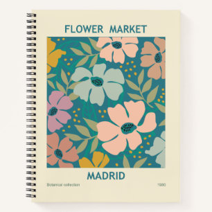 Blumen Market Madrid Print Notizbuch