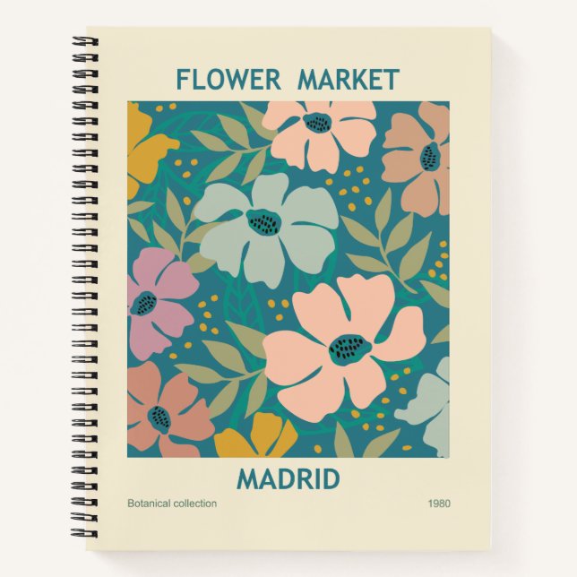Blumen Market Madrid Print Notizbuch (Vorderseite)