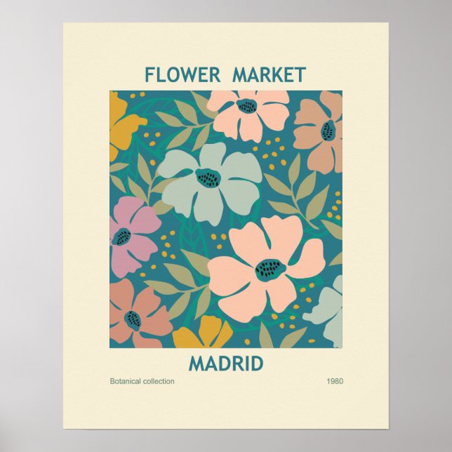 Blumen Market Madrid Print Poster (Vorne)