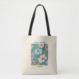 Blumen Market Madrid Print Tasche