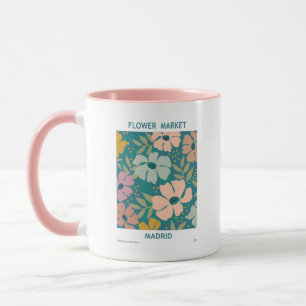 Blumen Market Madrid Print Tasse