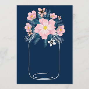 Blumen-Mason-Glas-Vorlage Einladung