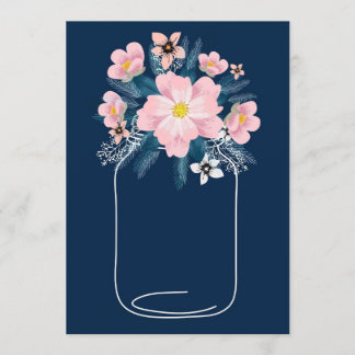 Blumen-Mason-Glas-Vorlage Einladung