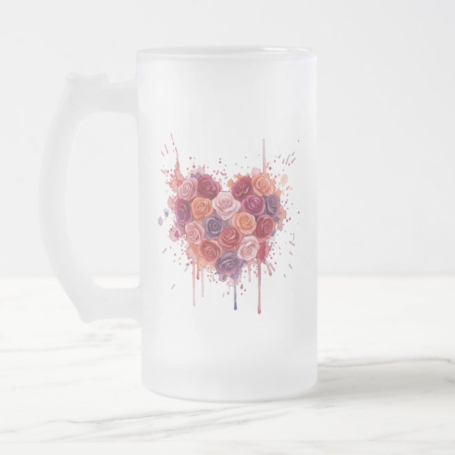 Blumen Mattglas Bierglas (Links)