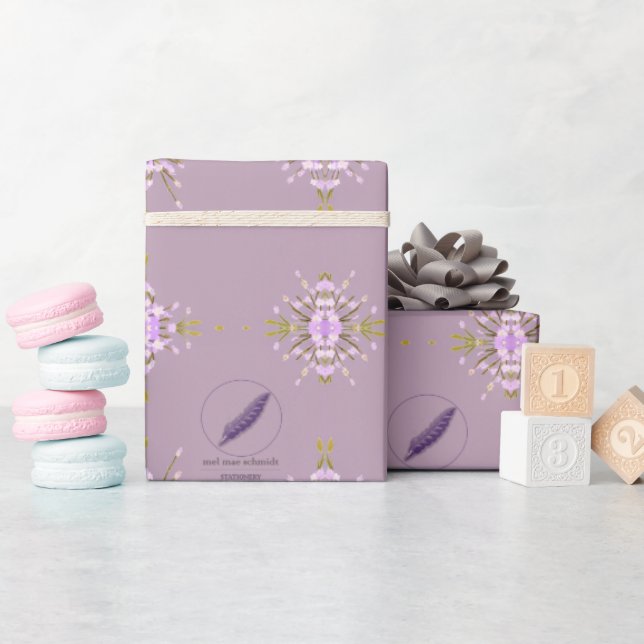 Blumen mauve Mel Mae Schmidt Stationery Geschenkpapier (Babyparty)