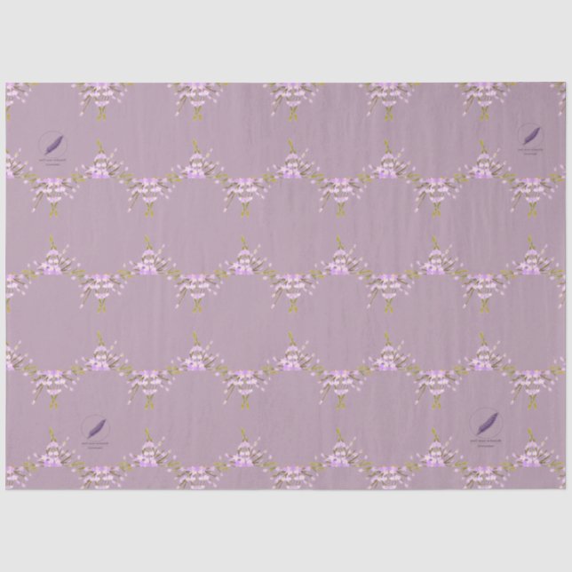 Blumen mauve Mel Mae Schmidt Stationery Seidenpapier (Vorderseite)