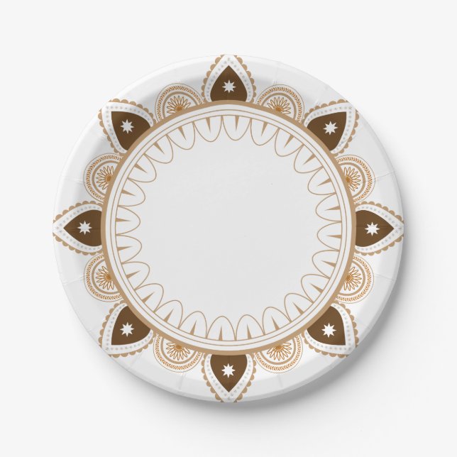 Blumen-Mendola-Design-Papierteller Pappteller (Vorderseite)