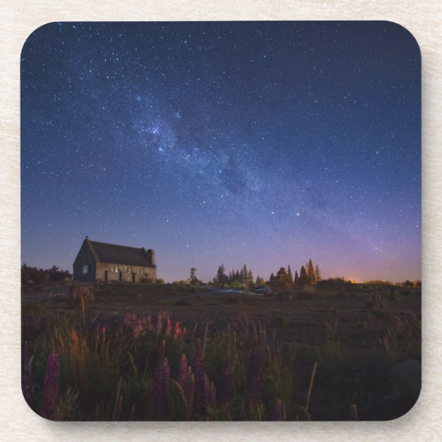 Blumen | Milchstraße Neuseeland Getränkeuntersetzer (Vorderseite)
