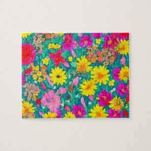 Blumen mit farbenfrohen Blumen Aquarell