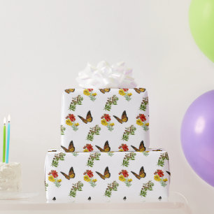 Blumen mit Schmetterling  Geschenkpapier