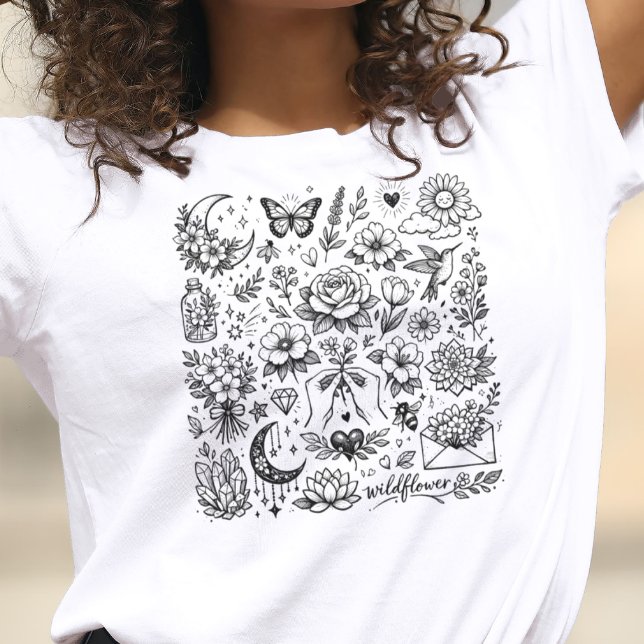 Blumen-Mix-Tattoos T-Shirt (Von Creator hochgeladen)