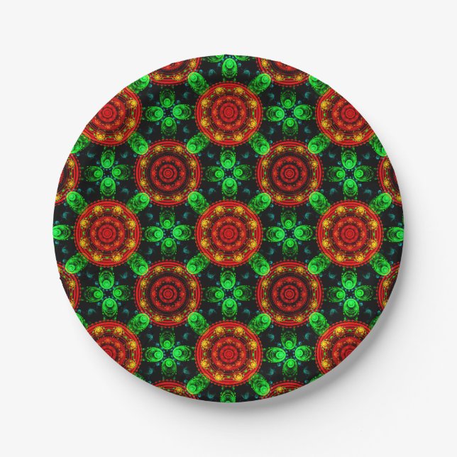 Blumen Modern Boho Elegant Abstraktes Muster #504 Pappteller (Vorderseite)