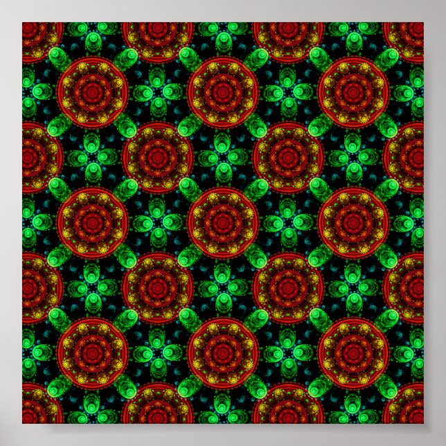 Blumen Modern Boho Elegant Abstraktes Muster #504 Poster (Vorne)