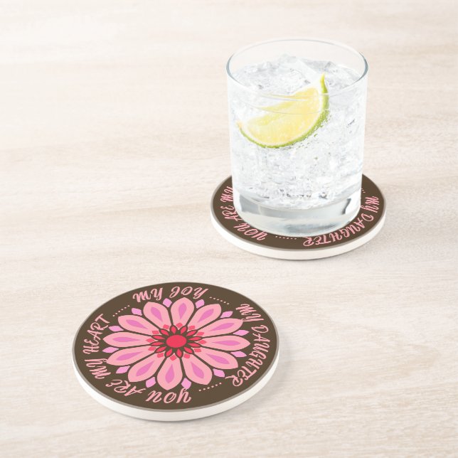 BLUMEN MODERNES GESCHENK VON MUTTER VATER SCHWESTE GETRÄNKEUNTERSETZER (Seite)