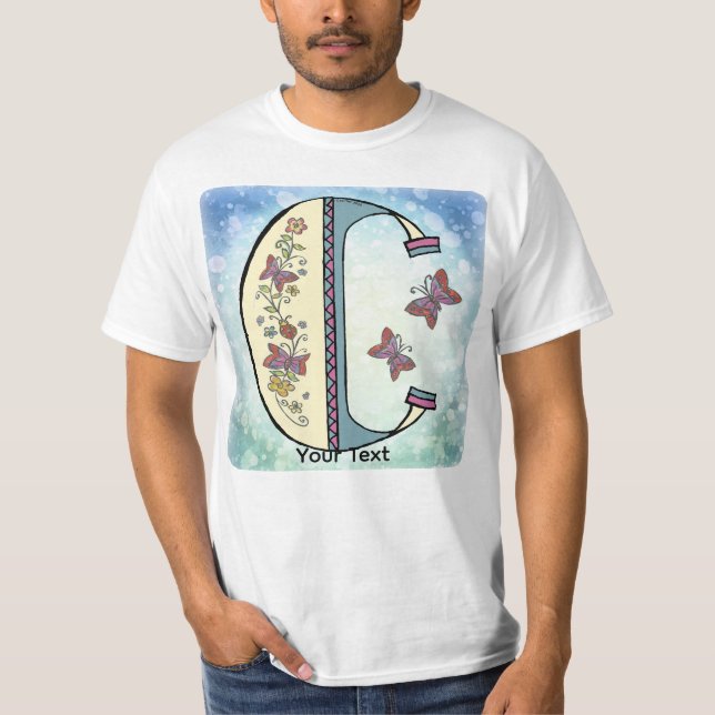 Blumen-Monogramm C T-Shirt (Vorderseite)