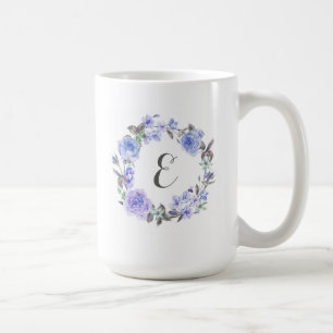Blumen  Monogramm des lila Pastellwatercolor- Kaffeetasse