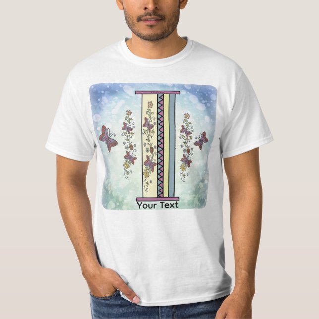 Blumen-Monogramm I T-Shirt (Vorderseite)