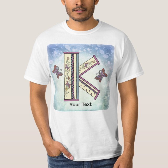 Blumen-Monogramm K T-Shirt (Vorderseite)