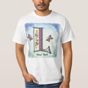 Blumen-Monogramm L T-Shirt