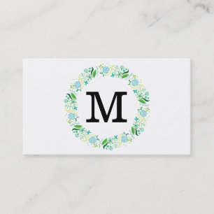 Blumen   Monogramm Visitenkarte