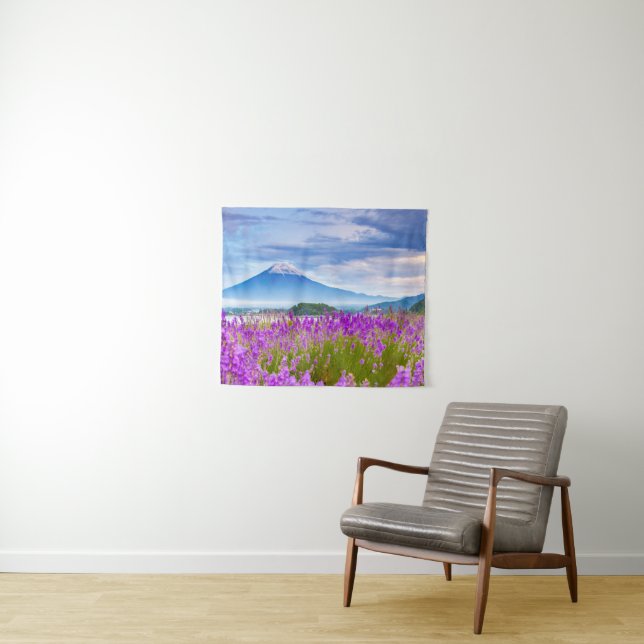 Blumen | Mount Fugi Japan Wandteppich (Beispiel (Horizontal))