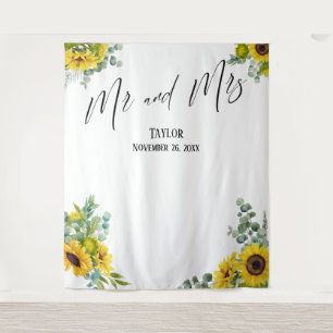 Blumen-Mr-und-Mrs-Photo-Hintergrund Wandteppich