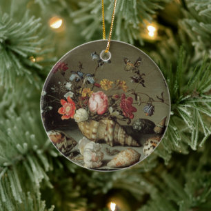 Blumen, Muscheln und Insekten Balthasar van der As Keramik Ornament