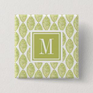 Blumen-Muster des Monogramm- Hygge Button