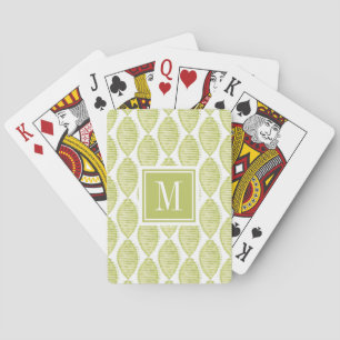 Blumen-Muster des Monogramm-  Hygge Spielkarten