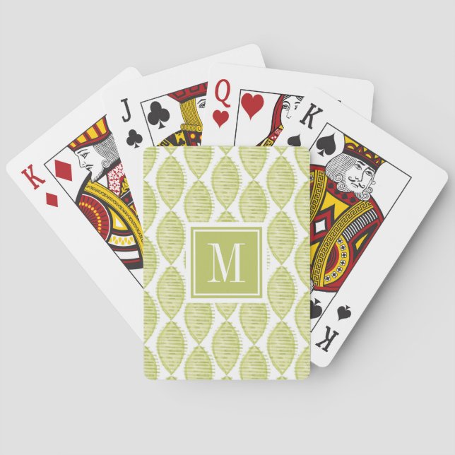 Blumen-Muster des Monogramm-| Hygge Spielkarten (Rückseite)