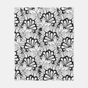 Blumen-Muster-Gekritzel Fleecedecke