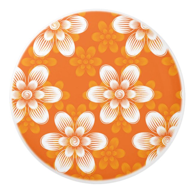 Blumen-Muster Keramikknauf (Vorderseite)