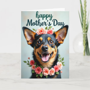 Blumen-Muttertag-Grußkarte für Hundebesitzerinnen Karte
