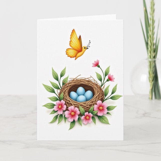 Blumen Muttertag Nest Karte (Vorderseite)