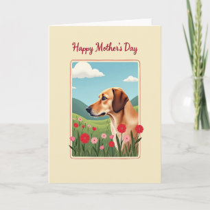 Blumen-Muttertags-Hunde-Szene-Karte Karte