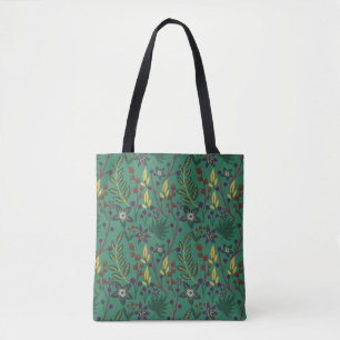 Blumen nahtloses Muster Blumen grüner Hintergrund Tasche