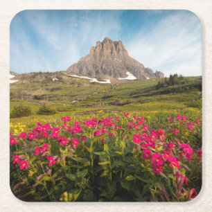 Blumen   Nationalpark des Gletschers von Montana Rechteckiger Pappuntersetzer
