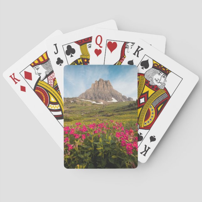 Blumen | Nationalpark des Gletschers von Montana Spielkarten (Rückseite)