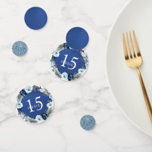 Blumen, Navy/Royal Blue Foil Quinceañera Confetti Konfetti