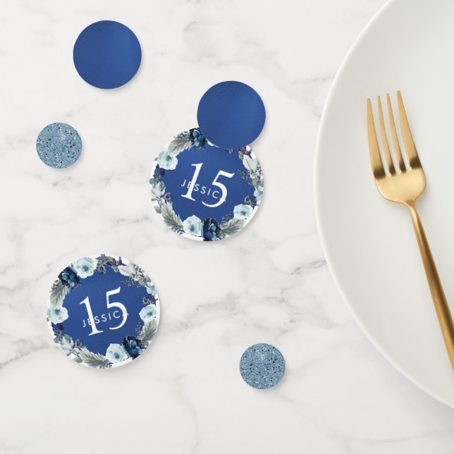 Blumen, Navy/Royal Blue Foil Quinceañera Confetti Konfetti (Gruppe)