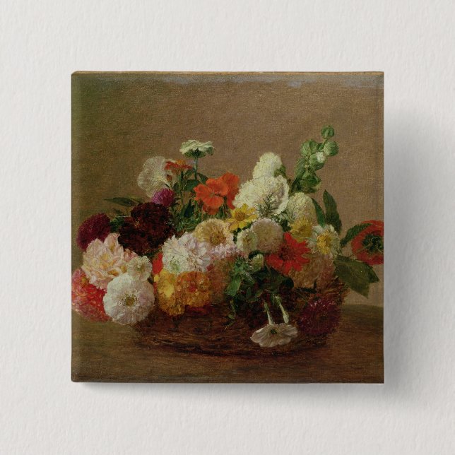 Blumen-noch Leben Button (Vorderseite)