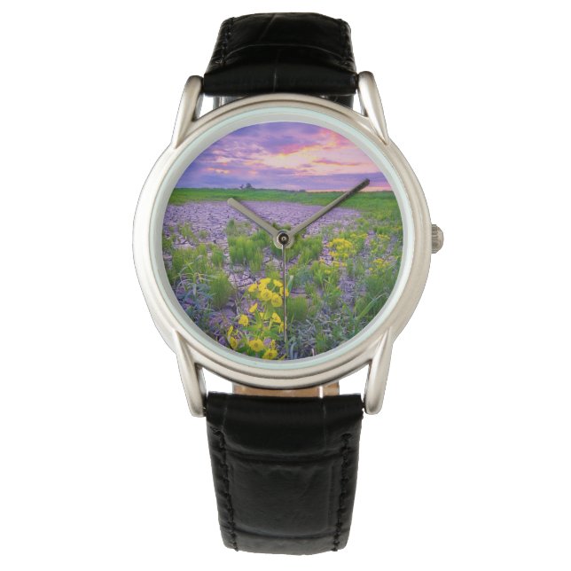 Blumen | North Dakota Red River Valley Armbanduhr (Vorderseite)