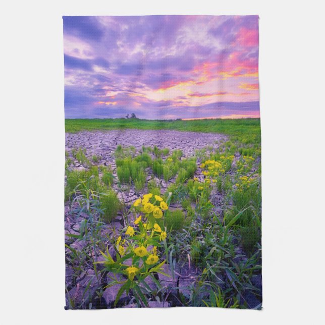 Blumen | North Dakota Red River Valley Geschirrtuch (Vertikal)