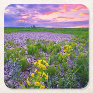 Blumen   North Dakota Red River Valley Rechteckiger Pappuntersetzer