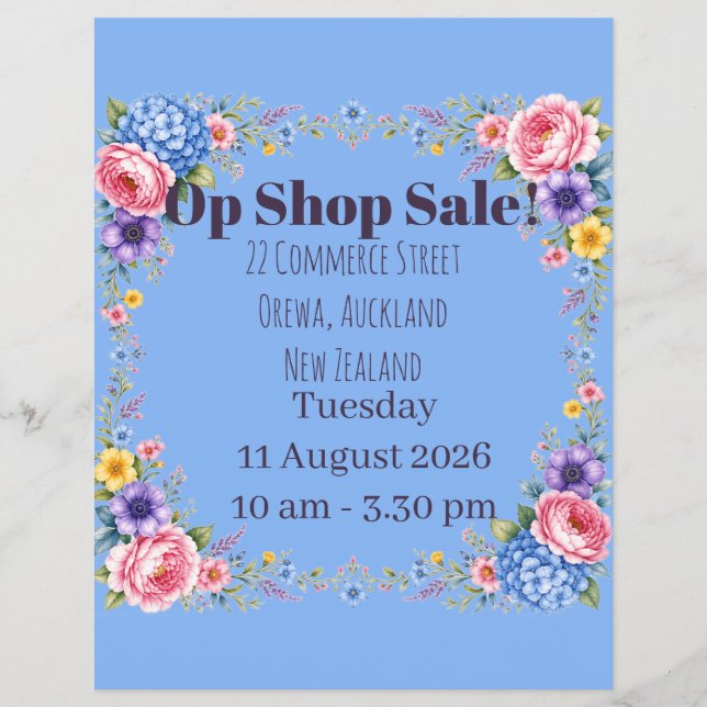 Blumen-Op-Shop-Flugblatt Flyer (Vorne)