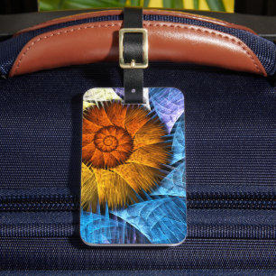Blumen Orange Gelb Blau Abstrakte Kunst Adresse Gepäckanhänger